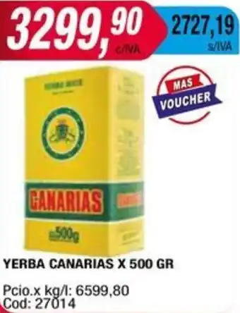 Maxiconsumo YERBA CANARIAS X 500GR oferta
