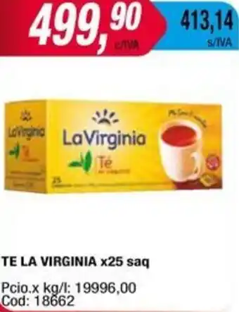 Maxiconsumo TE LA VIRGINIA x 25 saq oferta
