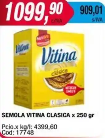Maxiconsumo SEMOLA VITINA CLASICA x 250gr oferta