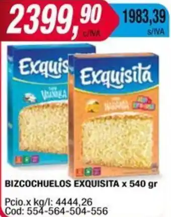 Maxiconsumo BIZCOCHUELOS EXQUISITA x 540gr oferta