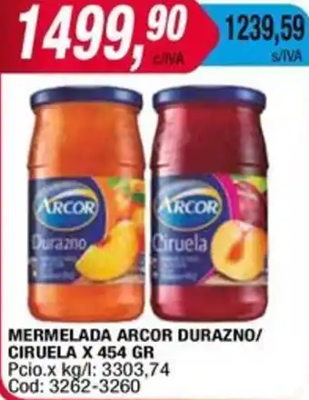 Maxiconsumo MERMELADA ARCOR DURAZNO/ CIRUELA X 454GR oferta