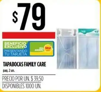 Supermercados Vea Family Care Tapabocas 2un. oferta