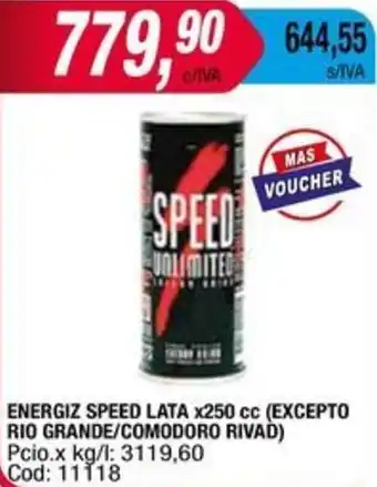 Maxiconsumo ENERGIZ SPEED LATA X 250cc oferta
