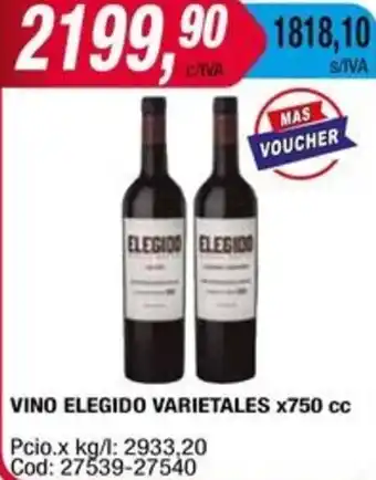 Maxiconsumo VINO ELEGIDO VARIETALES x 750cc oferta