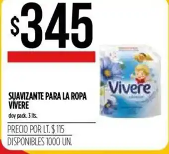 Supermercados Vea Vivere Suavizante Para La Ropa 3lts. oferta