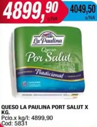 Maxiconsumo QUESO LA PAULINA PORT SALUT X KG oferta