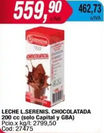 Maxiconsumo LECHE L.SERENIS. CHOCOLATADA 200cc oferta