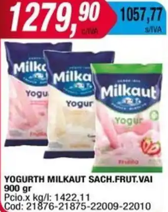 Maxiconsumo YOGURTH MILKAUT SACH.FRUT.VAI 900gr oferta