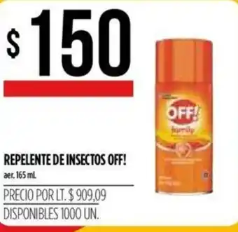 Supermercados Vea Off! Repelente De Insectos 165ml oferta
