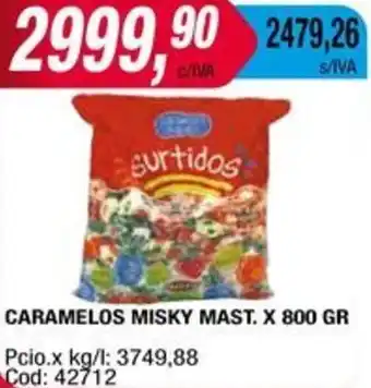 Maxiconsumo CARAMELOS MISKY MAST. x 800GR oferta