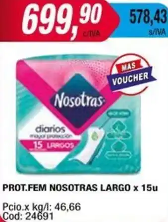 Maxiconsumo PROT.FEM NOSOTRAS LARGO x 15u oferta