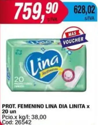 Maxiconsumo PROT. FEMENINO LINA DIA LINITA X 20 un oferta