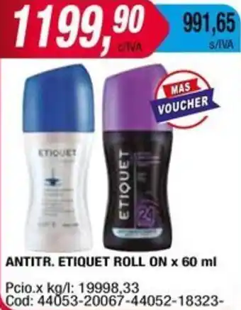 Maxiconsumo ANTITR. ETIQUET ROLL ON x 60ml oferta