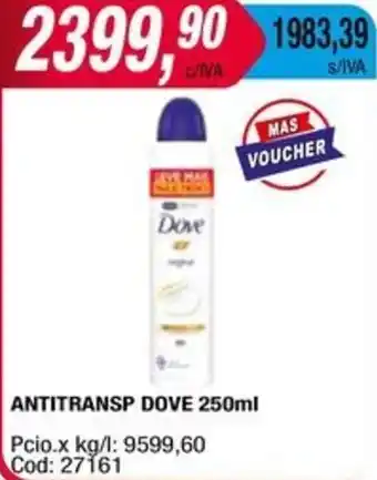 Maxiconsumo ANTITRANSP DOVE 250ml oferta