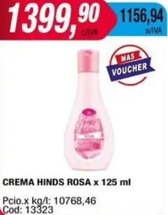 Maxiconsumo CREMA HINDS ROSA x 125ml oferta