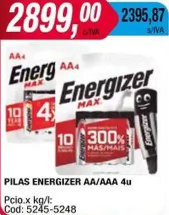 Maxiconsumo PILAS ENERGIZER AA/AAA 4u oferta