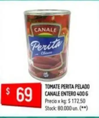 Changomas Canale Tomate Perita Pelado Entero 400g oferta