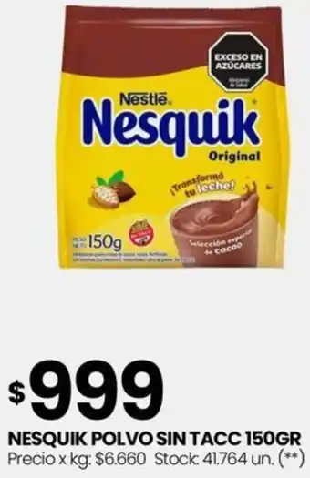 Changomas NESQUIK POLVO SIN TACC 150GR oferta