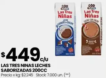 Changomas LAS TRES NINAS LECHES SABORIZADAS 200CC oferta