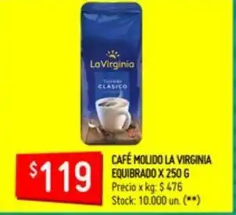 Changomas La Virginia Café Molido Equibrado x 250g oferta