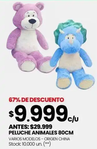 Changomas PELUCHE ANIMALES 80CM oferta