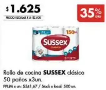 Disco Rollo de cocina SUSSEX clásico 50 paños x 3un oferta