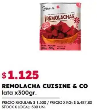 Disco REMOLACHA CUISINE & CO lata x 300gr oferta