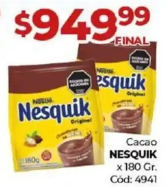 Diarco Cacao NESQUIK x 180gr oferta