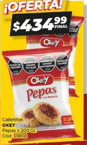 Diarco Galletitas OKEY Pepas x 200gr oferta