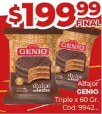 Diarco Alfajor GENIO Triple x 60gr oferta