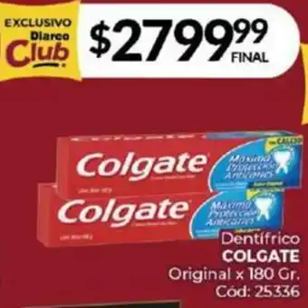 Diarco Dentifrico COLGATE Original x 180gr oferta