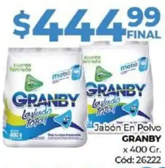 Diarco Jabón En Polvo GRANBY x 400gr oferta