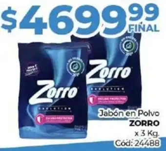 Diarco Jabón en Polvo ZORRO x 3kg oferta