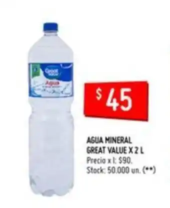 Changomas Great Value Agua Mineral x 2L oferta