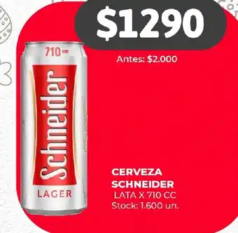 Supermercados Tadicor CERVEZA SCHNEIDER LATA X 710 CC oferta