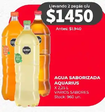 Supermercados Tadicor AGUA SABORIZADA AQUARIUS X 2.25L VARIOS SABORES oferta