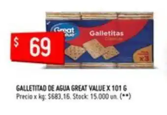 Changomas Great Value Galletitad De Agua x 101g oferta