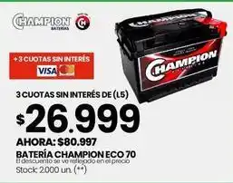 Changomas Champion - bateria eco 70 oferta