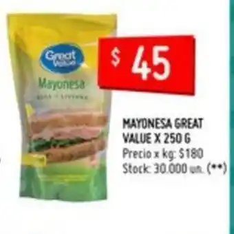 Changomas Great Value Mayonesa x 250g oferta