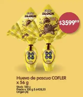 Supermercados Buenos Días Huevo de pascua COFLER x 56 g oferta