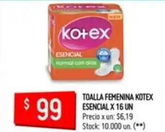 Changomas Kotex Toalla Femenina Esencial x 16un oferta