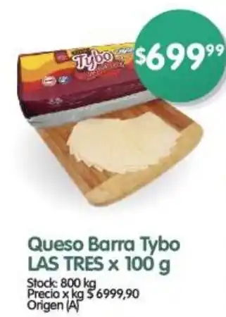 Supermercados Buenos Días Queso Barra Tybo LAS TRES x 100g oferta