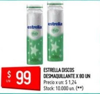 Changomas Estrella Discos Desmaquillante x 80un oferta
