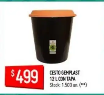 Changomas Cesto Gemplast 12 L Con Tapa oferta