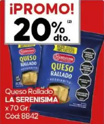 Diarco Queso Rallado LA SERENISIMA x 70 Gr. oferta