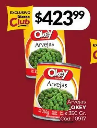 Diarco Arvejas OKEY x 350 Gr. oferta