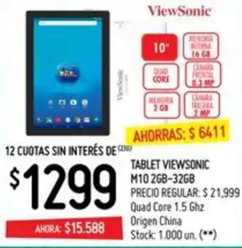 Changomas Viewsonic Tablet M10 2GB-32GB oferta