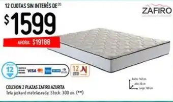 Changomas Zafiro Colchon 2 Plazas Azurita oferta