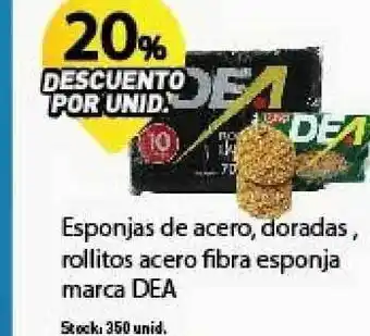 Supermercados Damesco Dea Esponjas de Acero, Doradas, Rollitos Acero Fibra Esponja Marca oferta