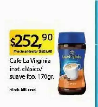 Supermercados Damesco La Virginia Cafe inst. clásico/suave fco. 170gr oferta